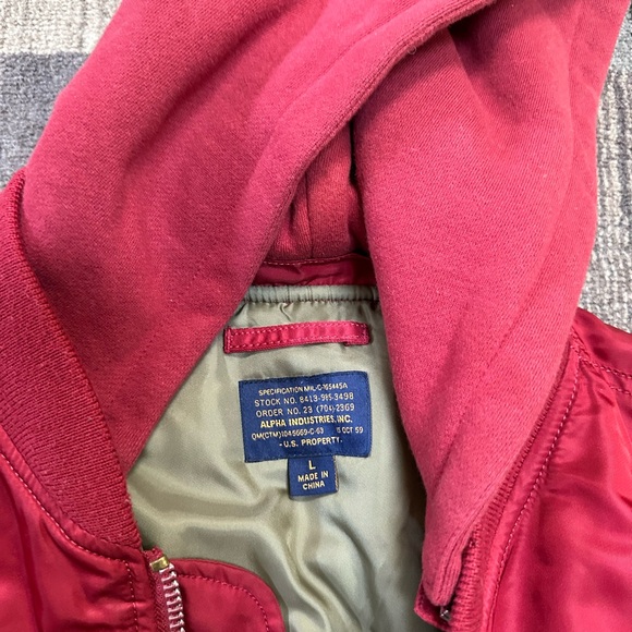 Red Alpha Industries jacket. - Picture 3 of 8